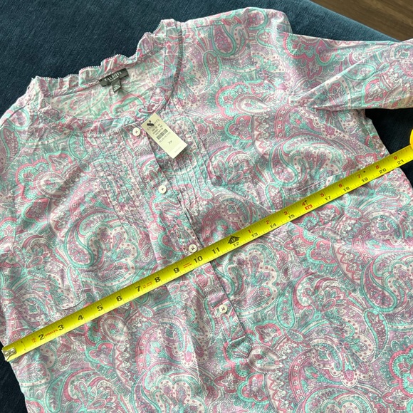 NWT Talbots Pastel Paisley Long Sleeve Blouse Plus Petite Size XP - Picture 13 of 14